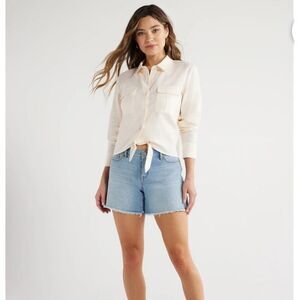 Sofia Vergara Sofia Jeans linen blend button up shirt size M